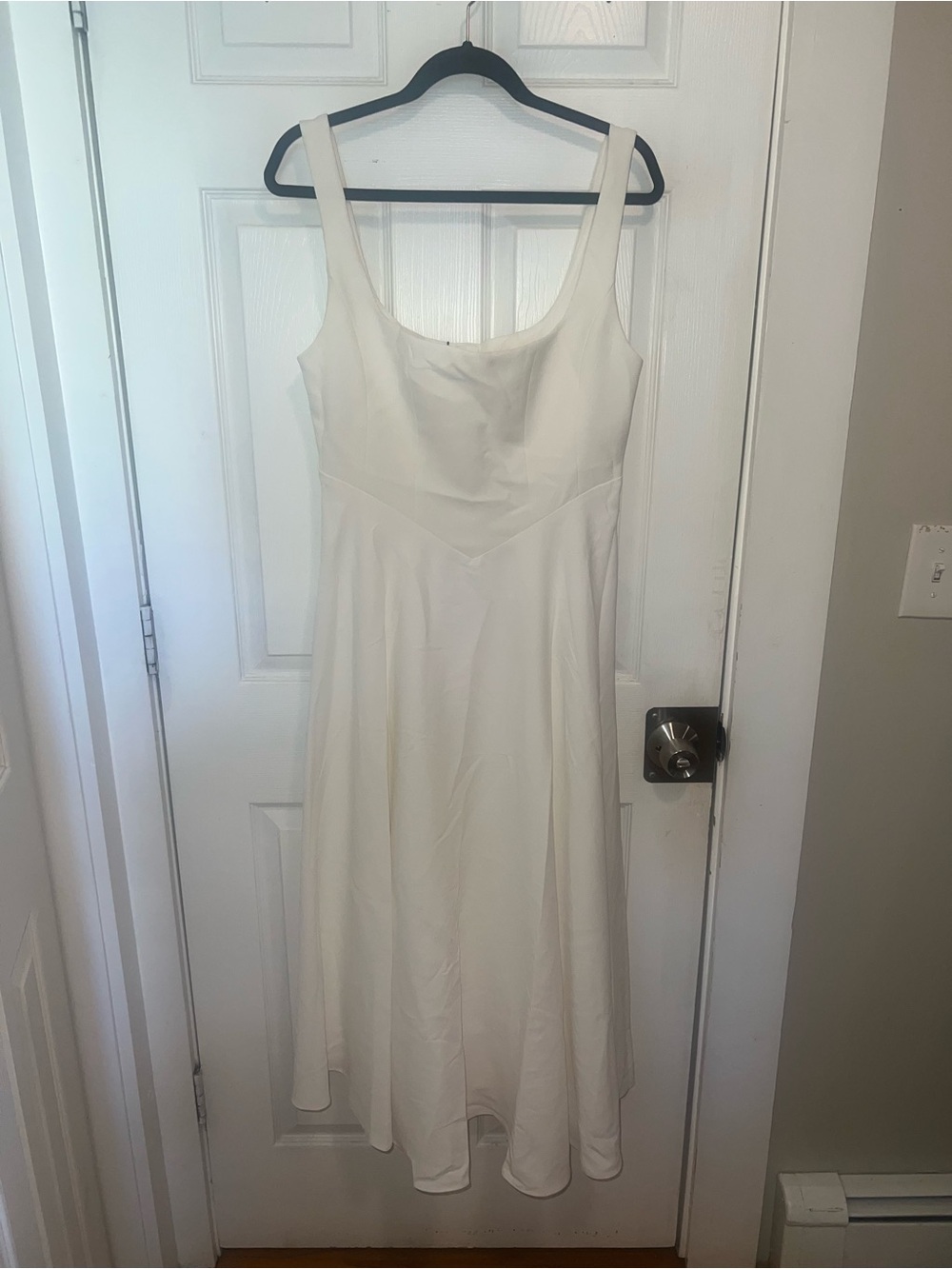 Muse Cream Scoop Neck Midi Dress